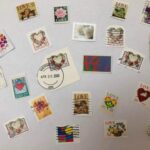 A page covered in various postage stamps