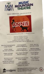 The crew credits page from the show's program